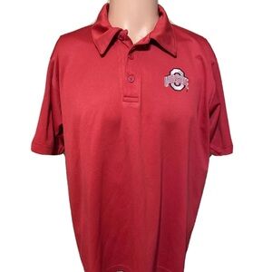 Vintage VANTAGE Ohio State Red Embroidered Polo Shirt Size Medium Mens